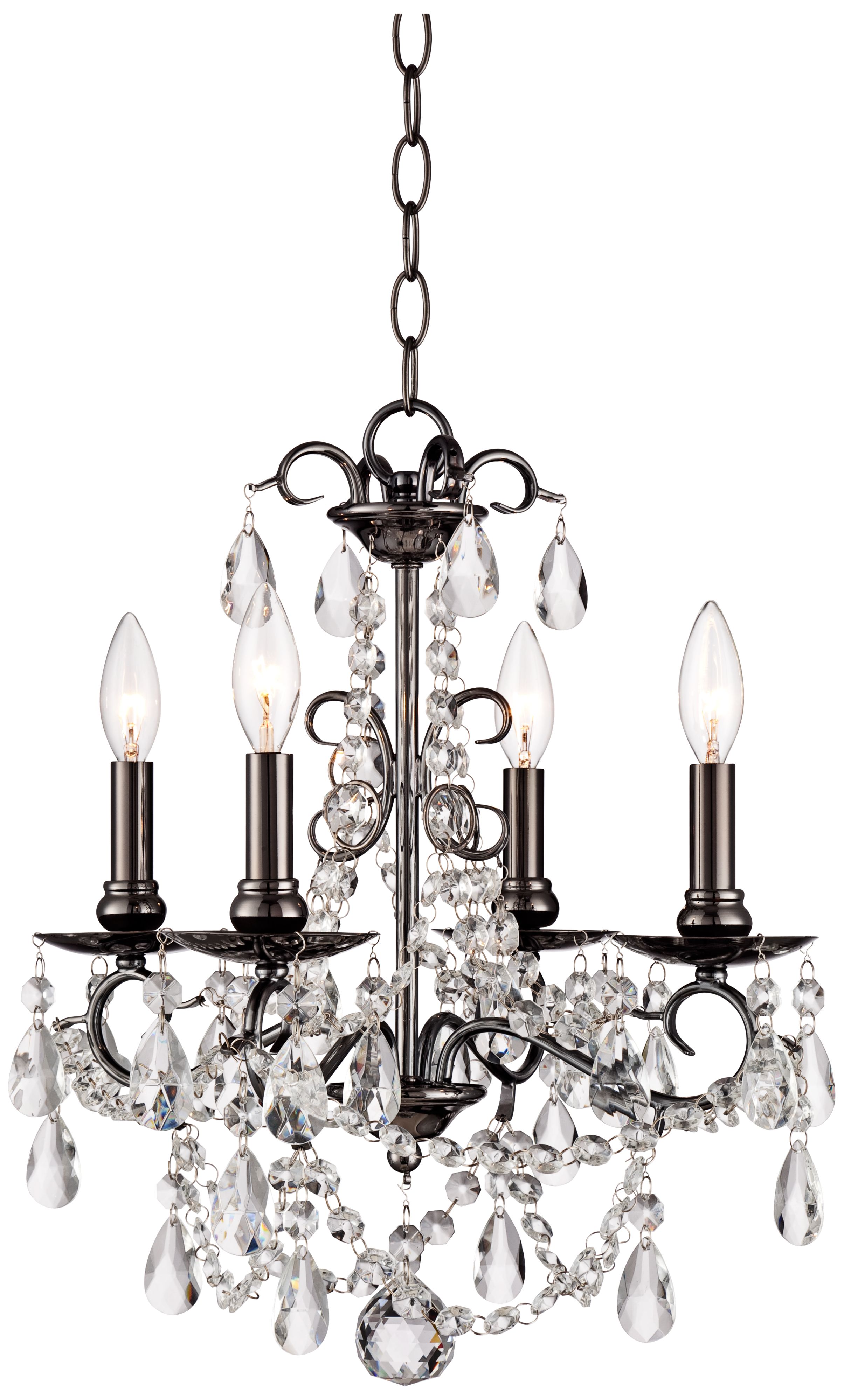 Vienna Full Spectrum Crystal 4-Light Black Nickel Chandelier