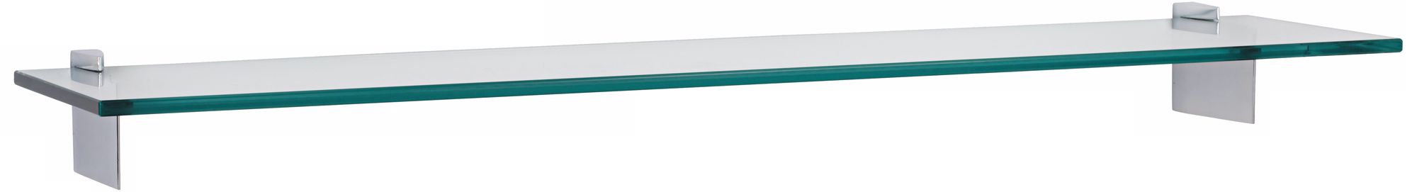 Raven 8" Deep Chrome Floating Glass Shelves