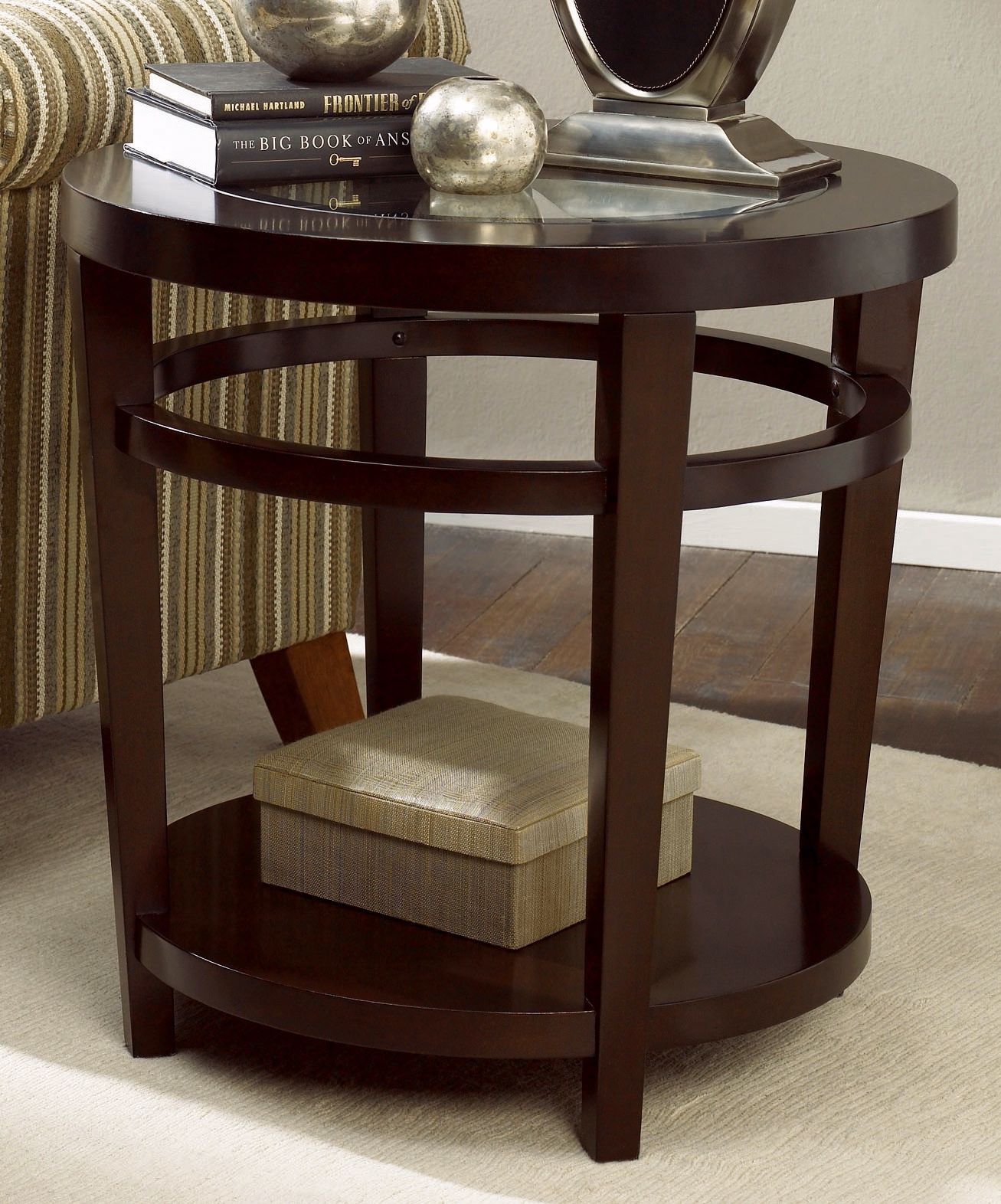 Urbana Merlot Round End Table