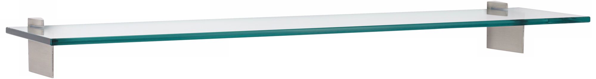 Raven 12" Deep Brushed Steel Floating Glass Shelves