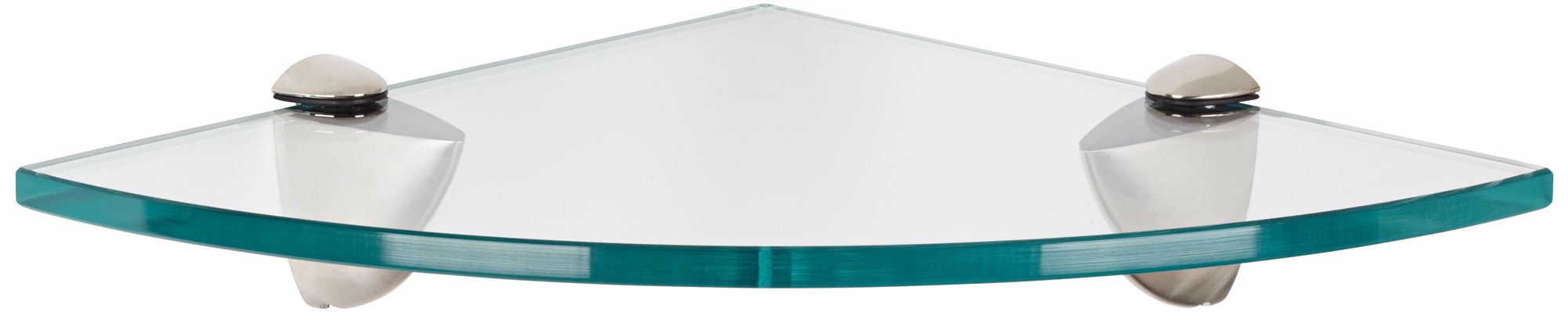 Pelican Brushed Steel Corner Glass Shelves