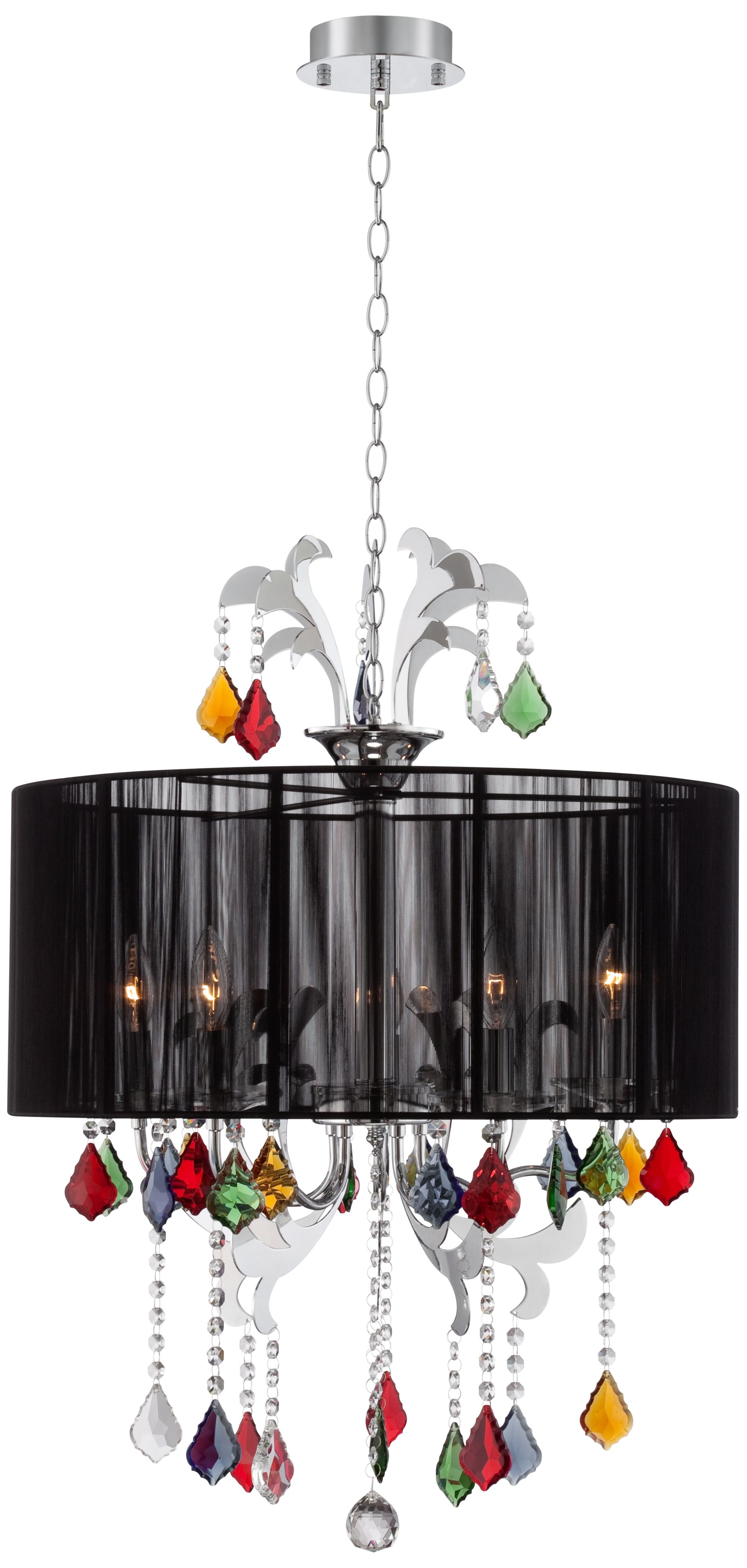Possini Euro Adora 22" Wide Colored Crystal Pendant Fixture