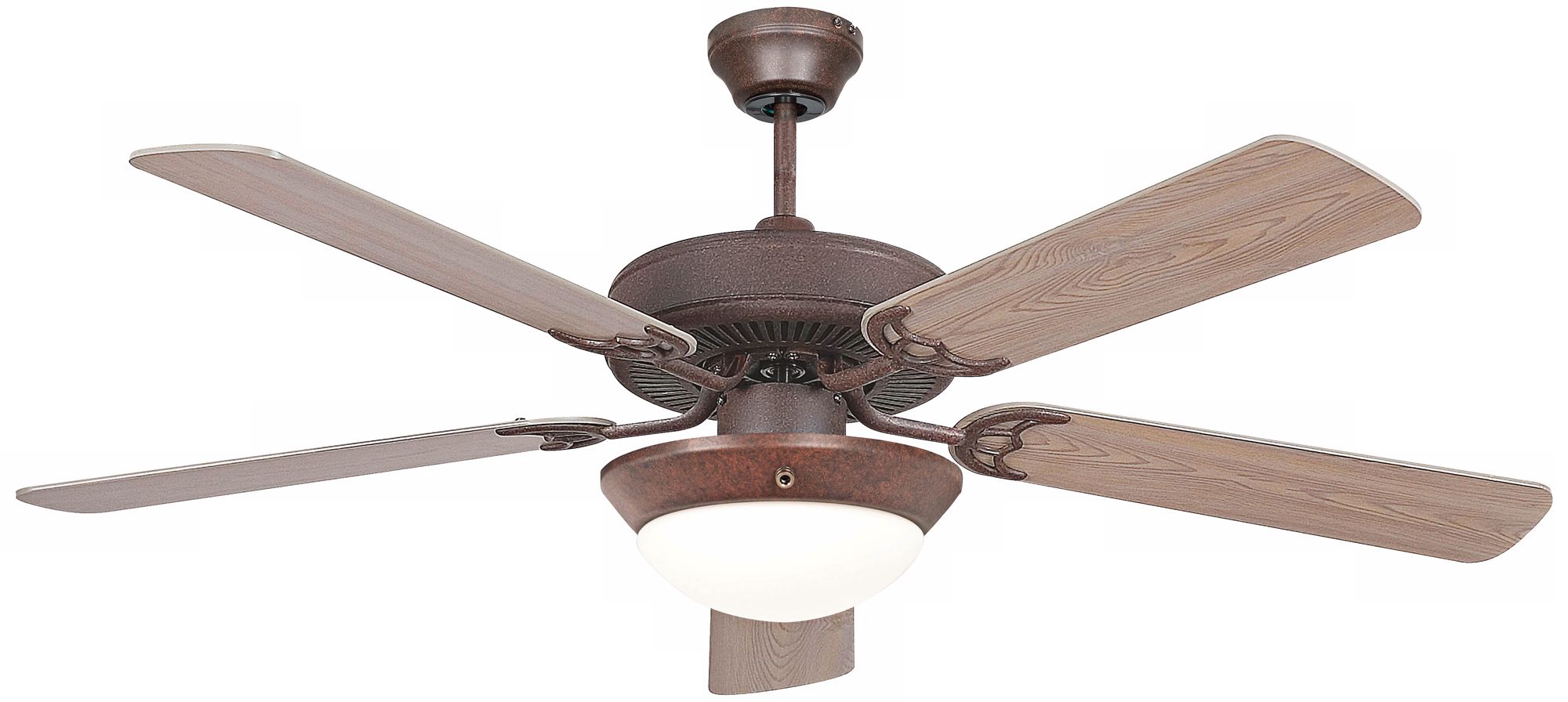 52" California Home Rubbed Bronze Ceiling Fan with Light