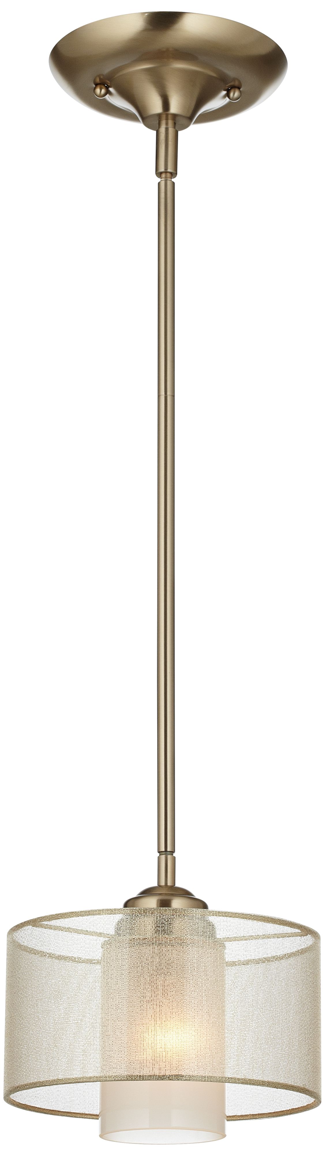 Possini Euro Alecia 8" Wide Satin Brass Mini Pendant
