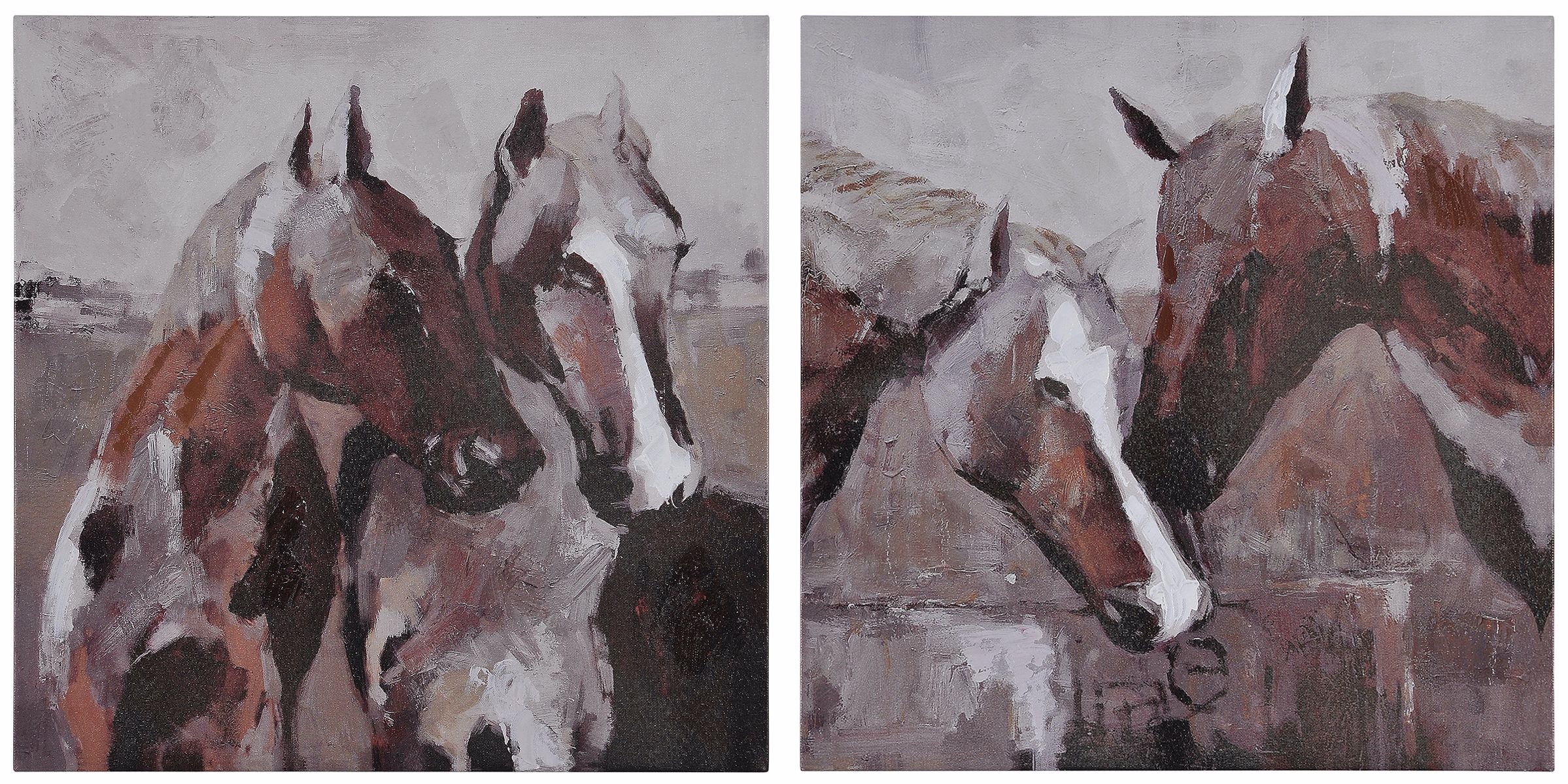 Set of 2 Equine 20" Square Horse Wall Art Prints
