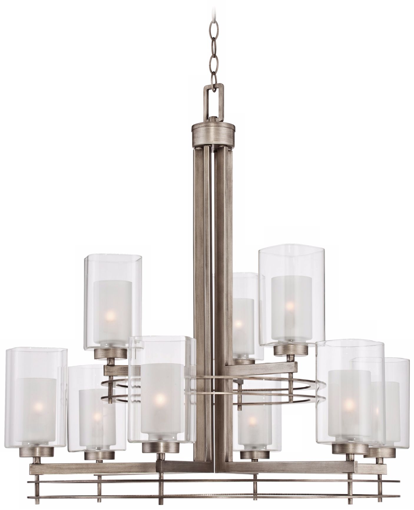 Naber 29" Wide 9-Light Polished Nickel Chandelier