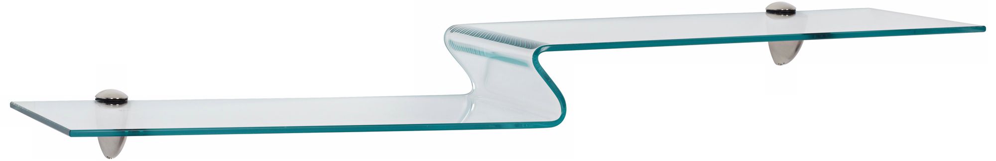 Kingbird 31 1/2" Wide Brushed Steel Glass Shelf