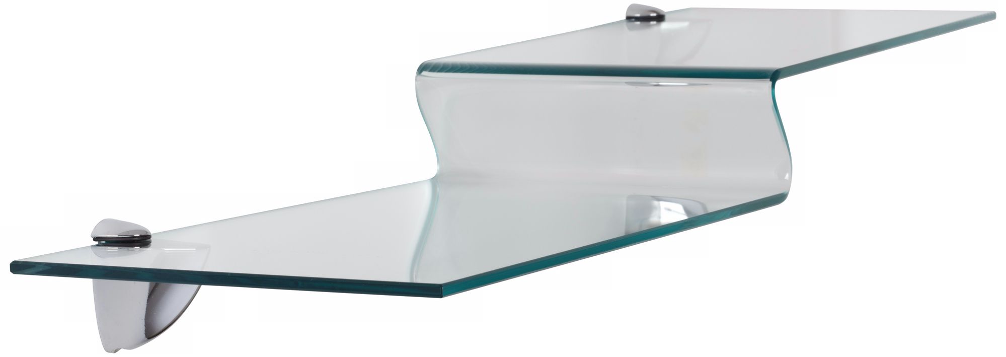 Kingbird 31 1/2" Wide Chrome Glass Shelf