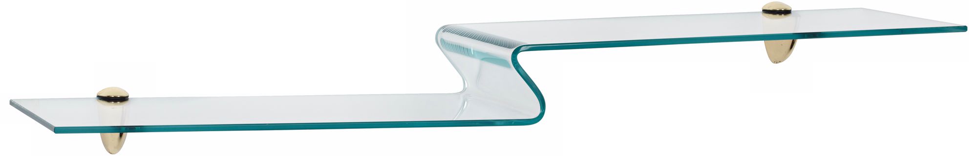 Kingbird 31 1/2" Wide Brass Glass Shelf