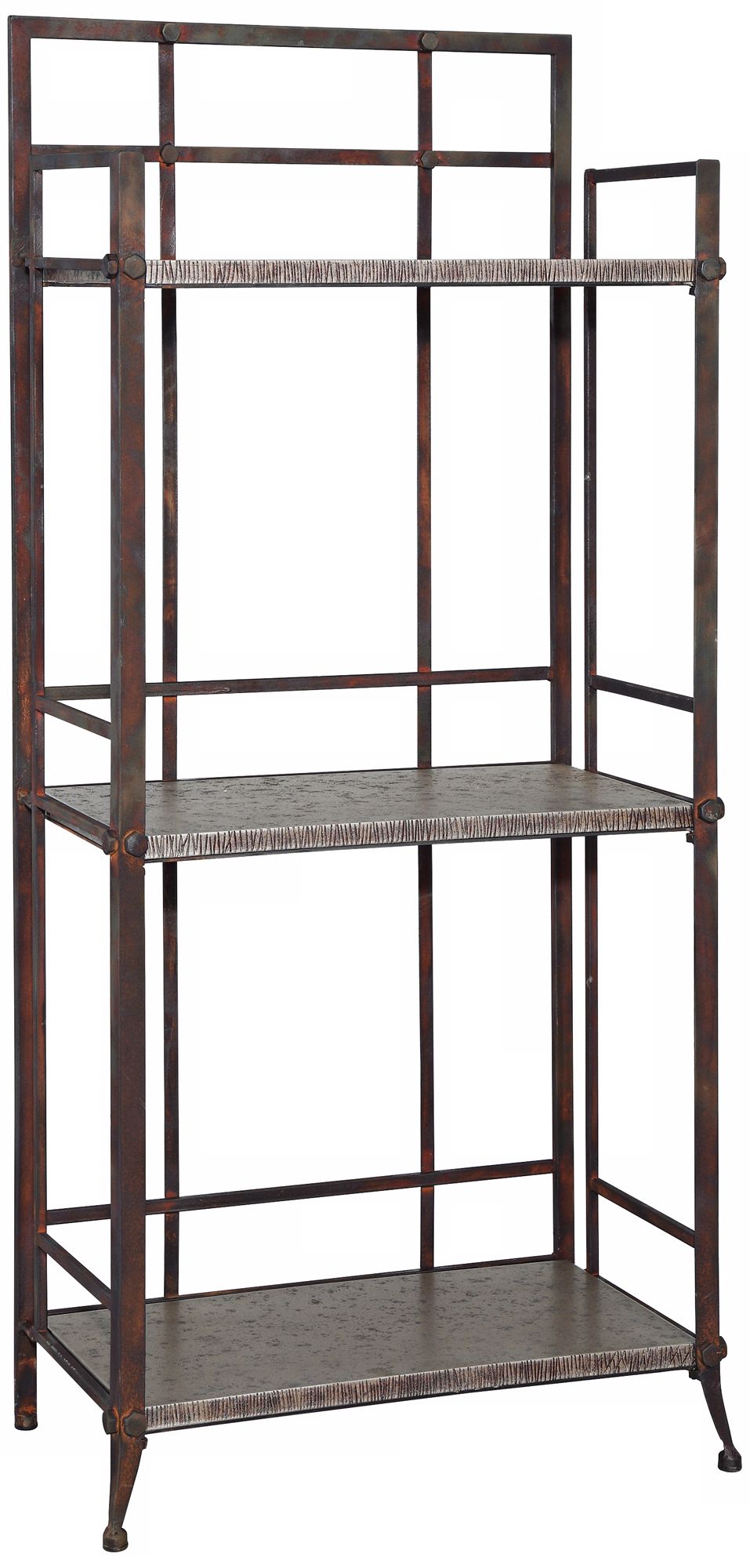 Foundry Antique Pewter Tall 3-Shelf Bookcase
