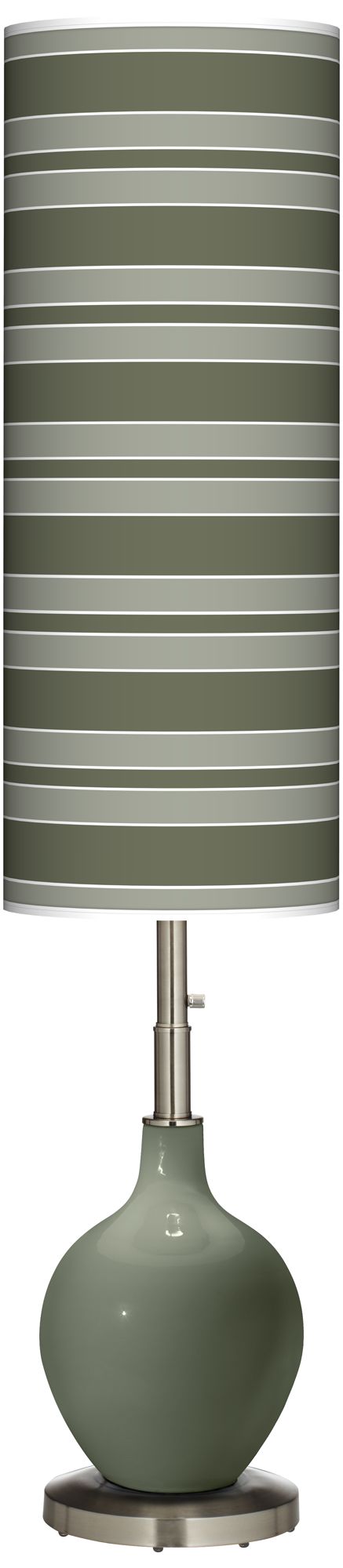 Deep Lichen Green Bold Stripe Ovo Floor Lamp