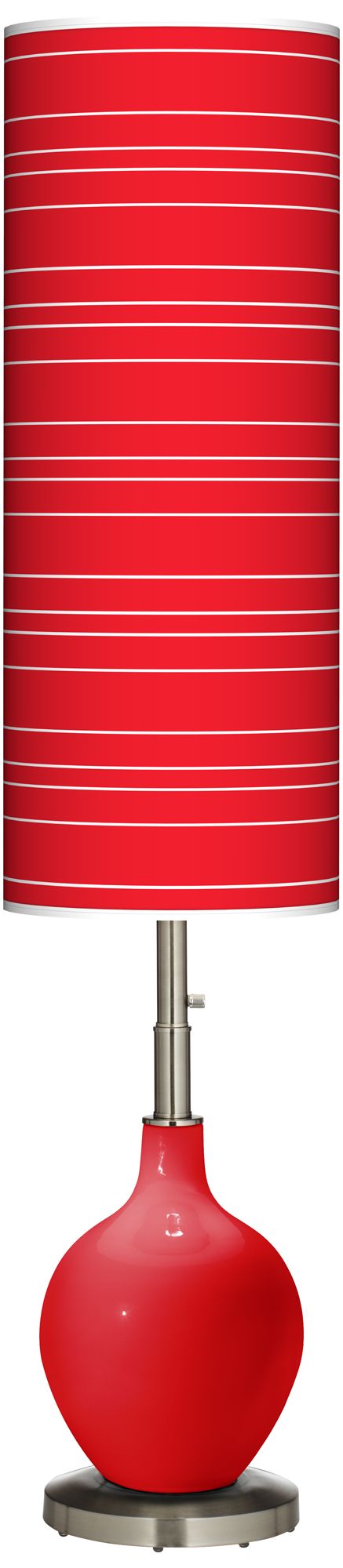 Bright Red Bold Stripe Ovo Floor Lamp