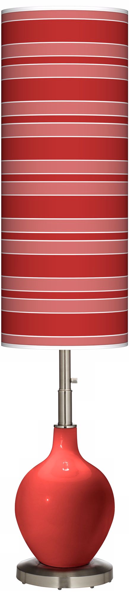 Cherry Tomato Bold Stripe Ovo Floor Lamp