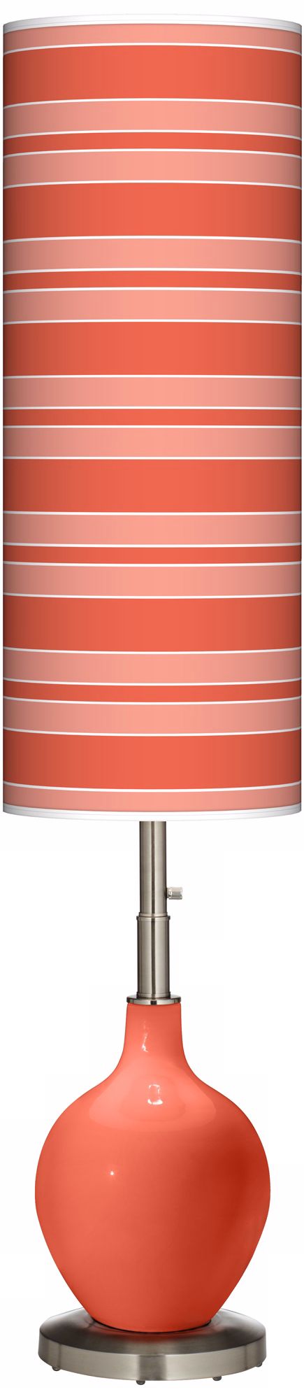 Modern Orange Bold Stripe Ovo Floor Lamp
