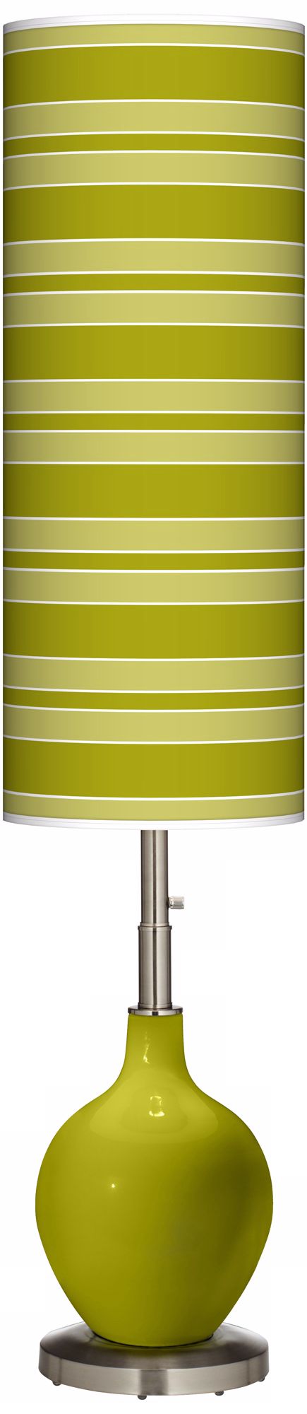 Olive Green Bold Stripe Ovo Floor Lamp