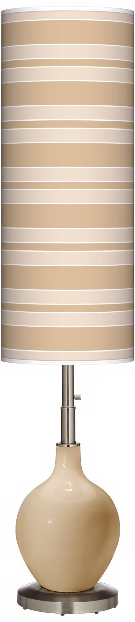 Colonial Tan Bold Stripe Ovo Floor Lamp