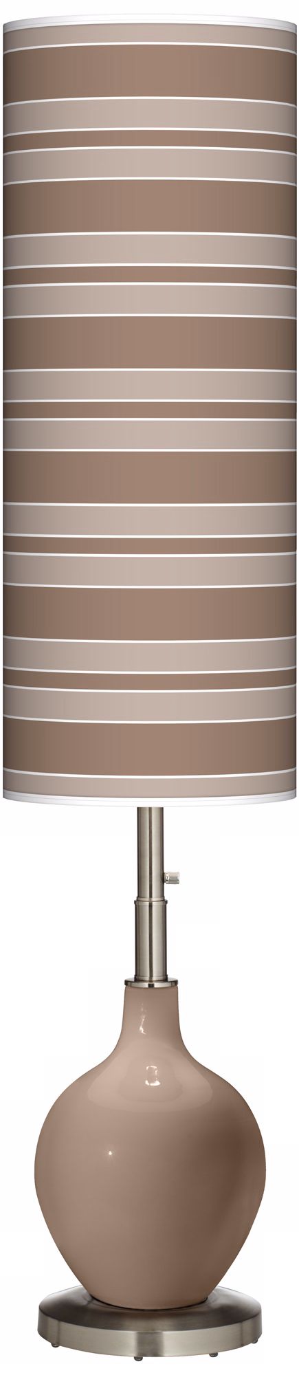 Mocha Bold Stripe Ovo Floor Lamp