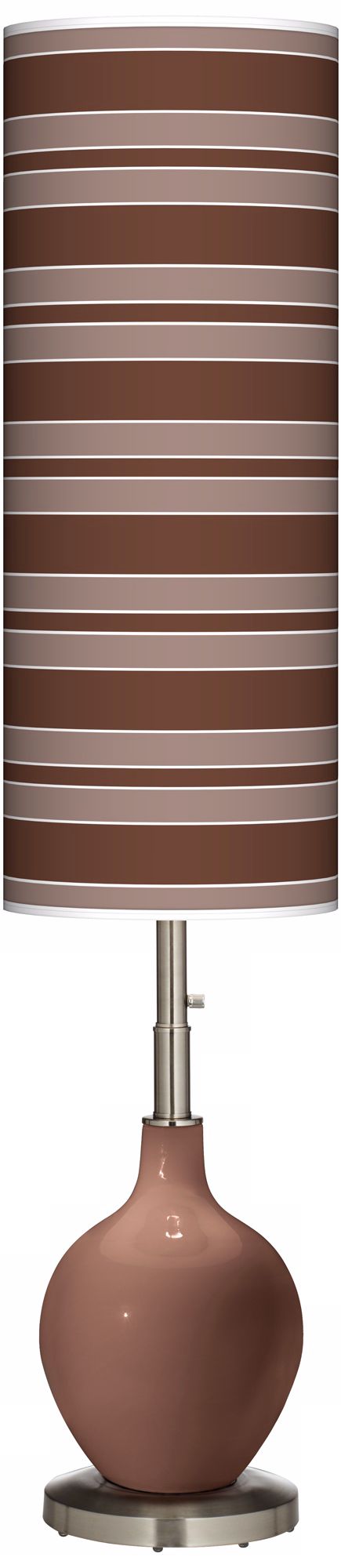Rugged Brown Bold Stripe Ovo Floor Lamp