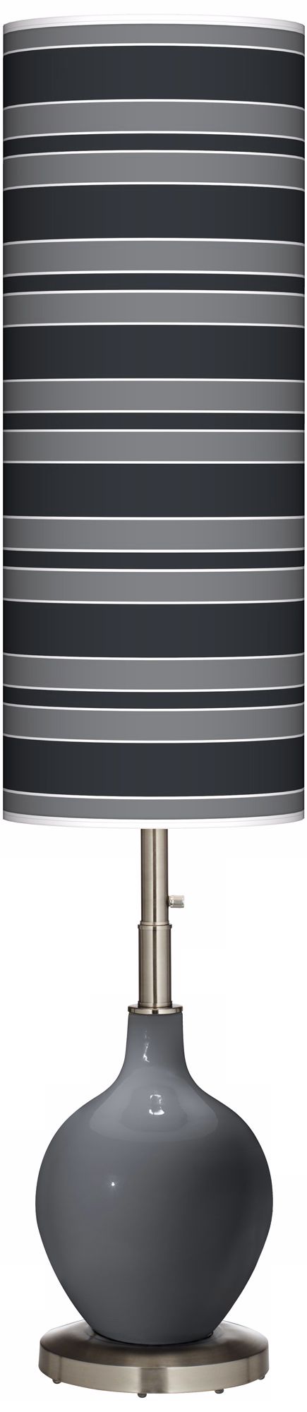 Black of Night Bold Stripe Ovo Floor Lamp