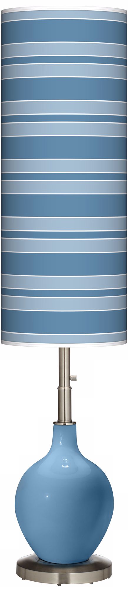 Secure Blue Bold Stripe Ovo Floor Lamp