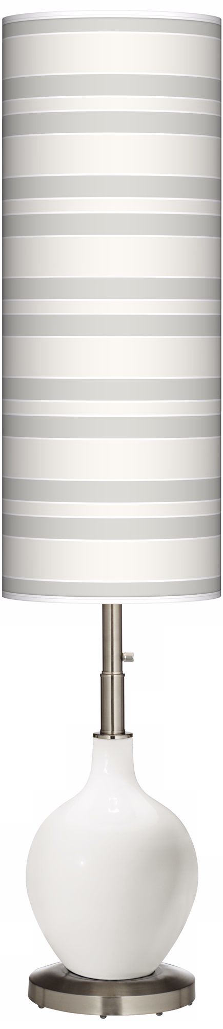Winter White Bold Stripe Ovo Floor Lamp