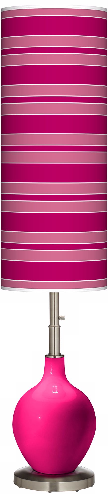 French Burgundy Bold Stripe Ovo Floor Lamp