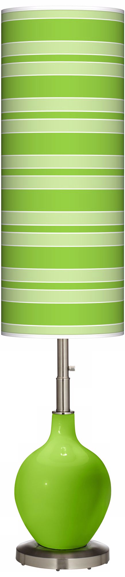 Neon Green Bold Stripe Ovo Floor Lamp