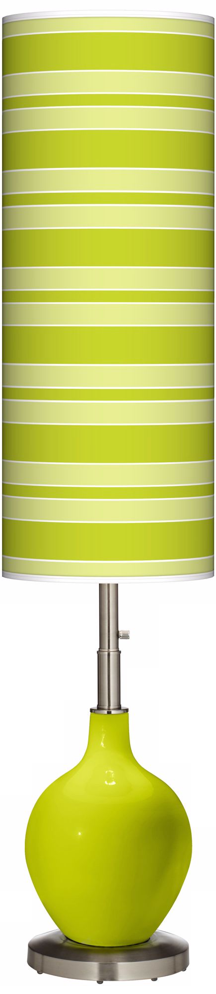 Pastel Green Bold Stripe Ovo Floor Lamp