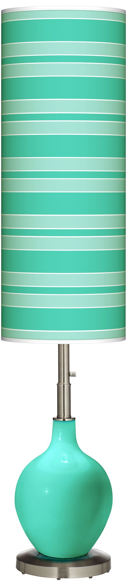Turquoise Bold Stripe Ovo Floor Lamp