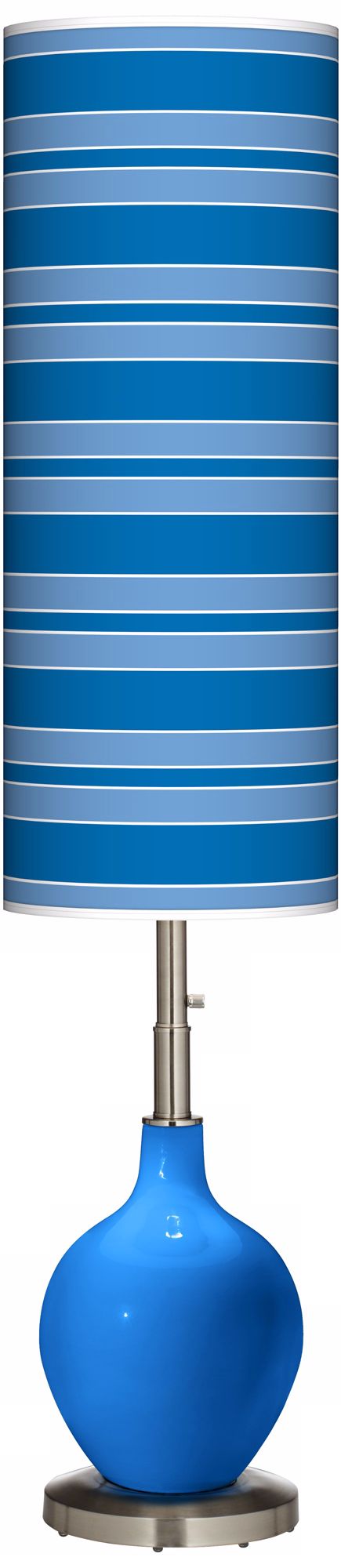 Royal Blue Bold Stripe Ovo Floor Lamp