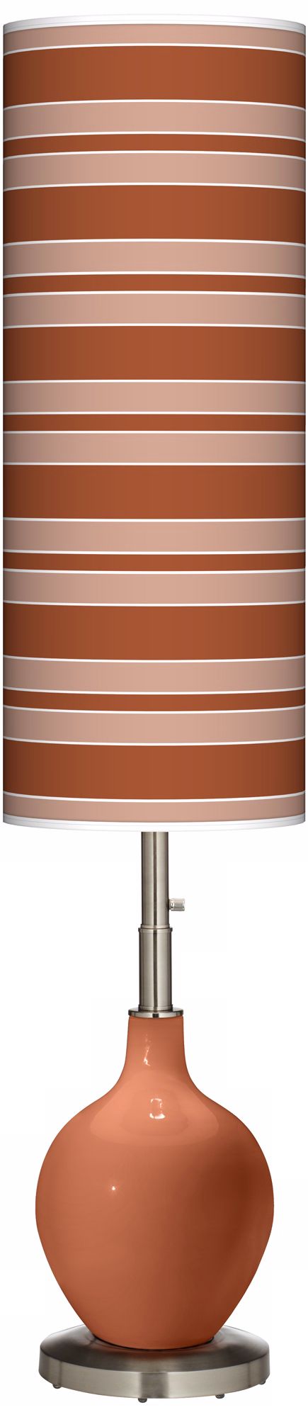 Fawn Brown Bold Stripe Ovo Floor Lamp