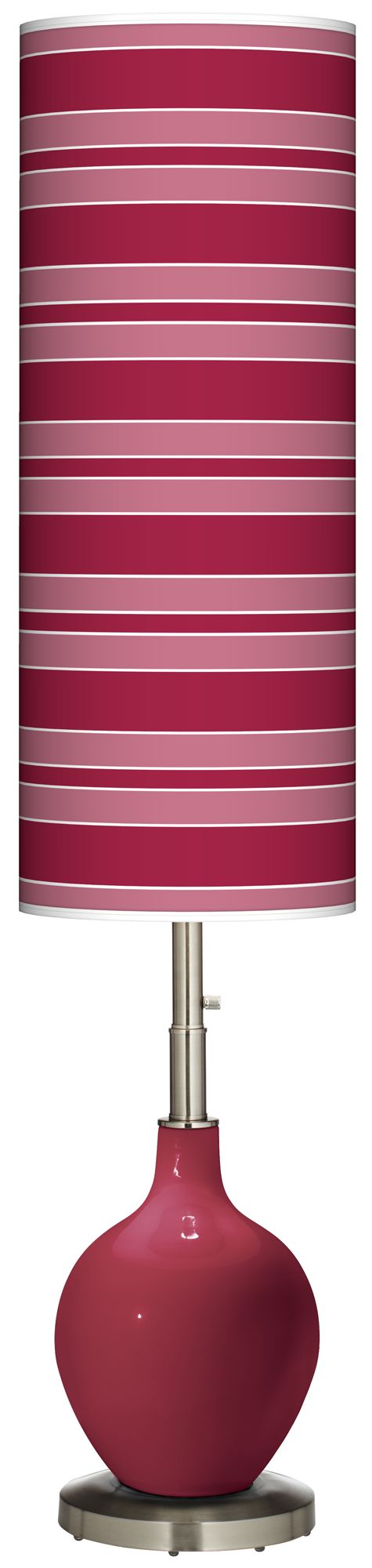 Antique Red Bold Stripe Ovo Floor Lamp