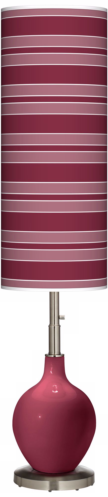 Dark Plum Bold Stripe Ovo Floor Lamp