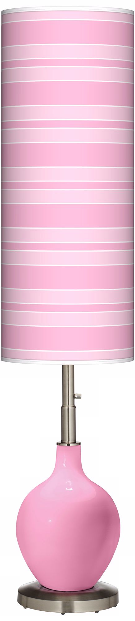 Pale Pink Bold Stripe Ovo Floor Lamp