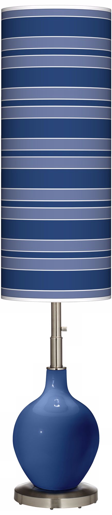 Monaco Blue Bold Stripe Ovo Floor Lamp