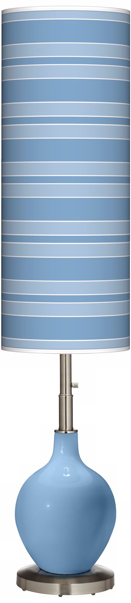 Dusk Blue Bold Stripe Ovo Floor Lamp