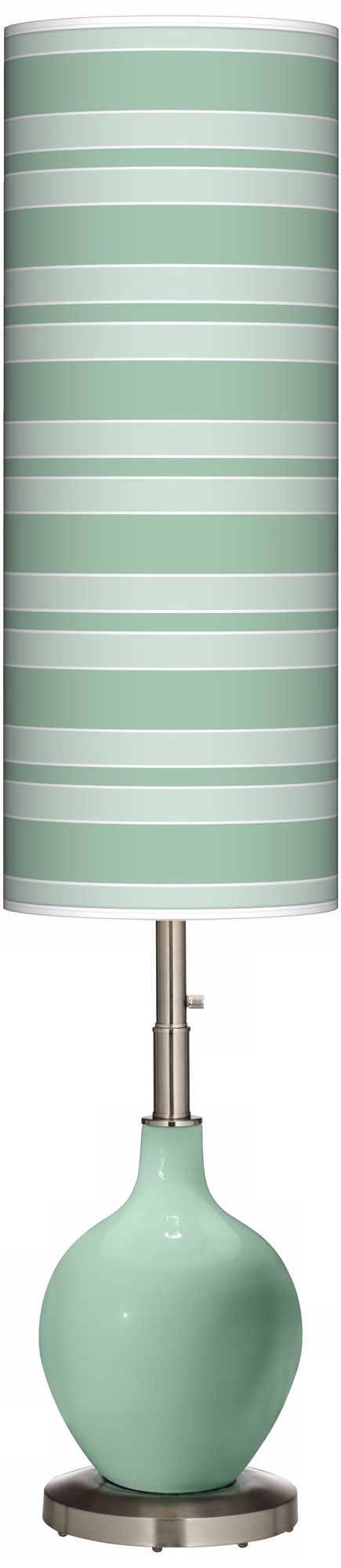 Grayed Jade Bold Stripe Ovo Floor Lamp