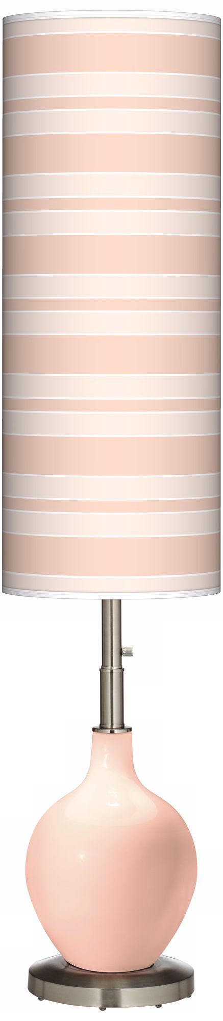Linen Bold Stripe Ovo Floor Lamp