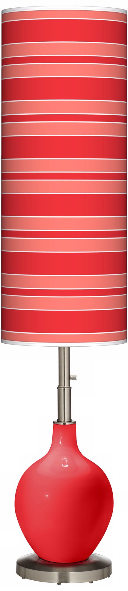 Poppy Red Bold Stripe Ovo Floor Lamp