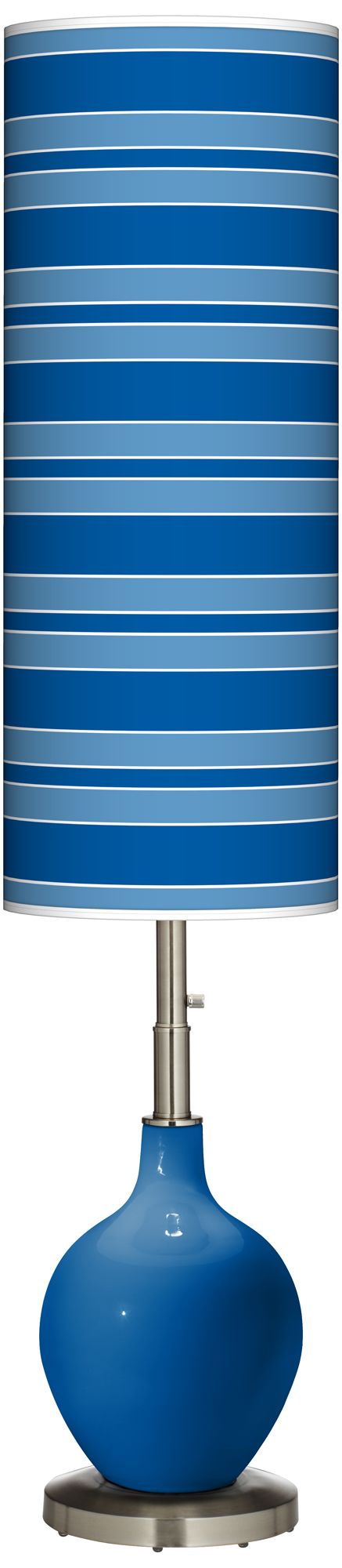 Hyper Blue Bold Stripe Ovo Floor Lamp