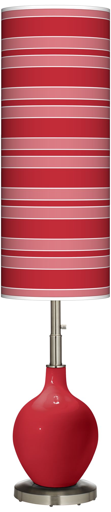 Ribbon Red Bold Stripe Ovo Floor Lamp