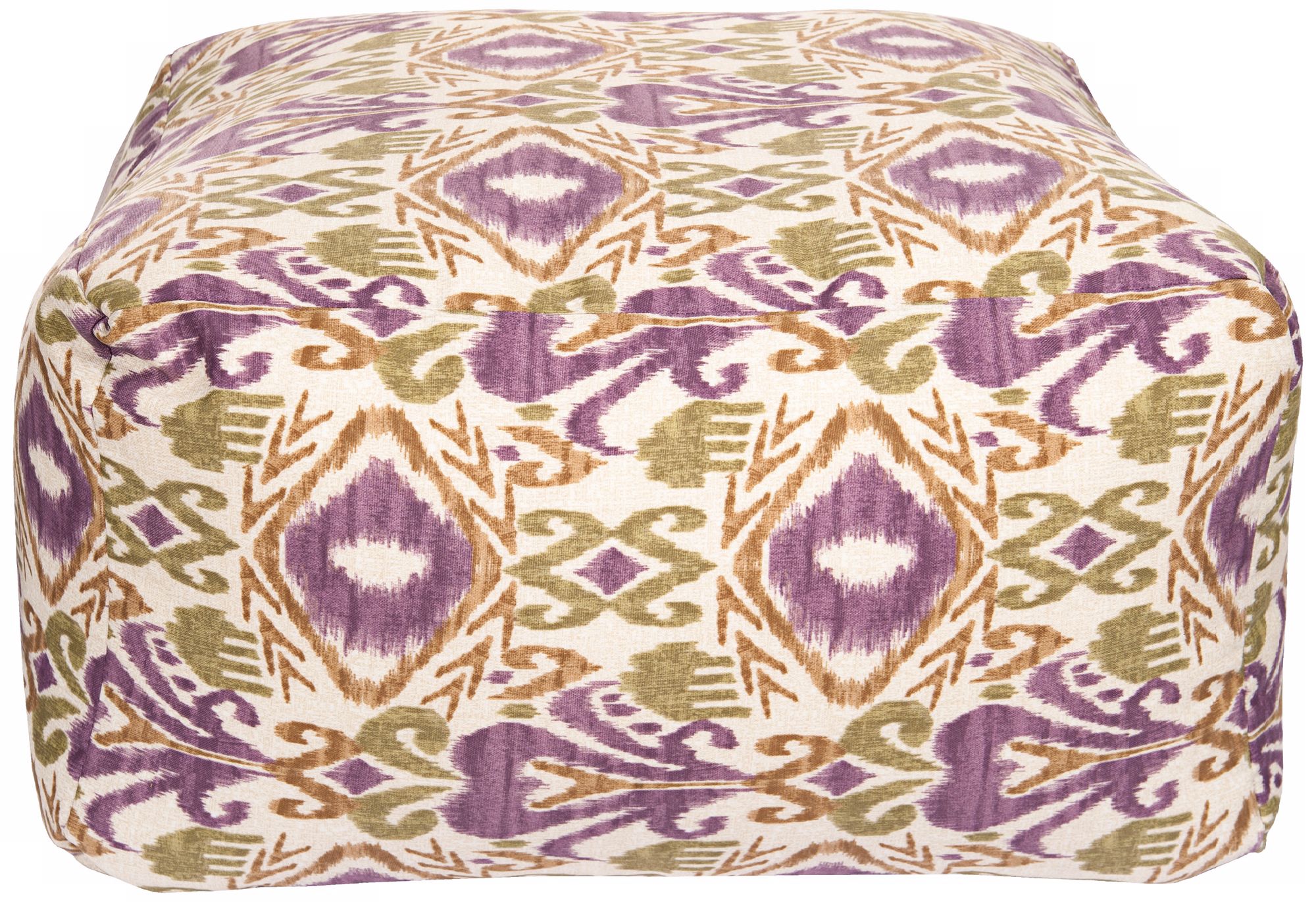 Grape Ikat 24" Wide Surya Pouf Ottoman