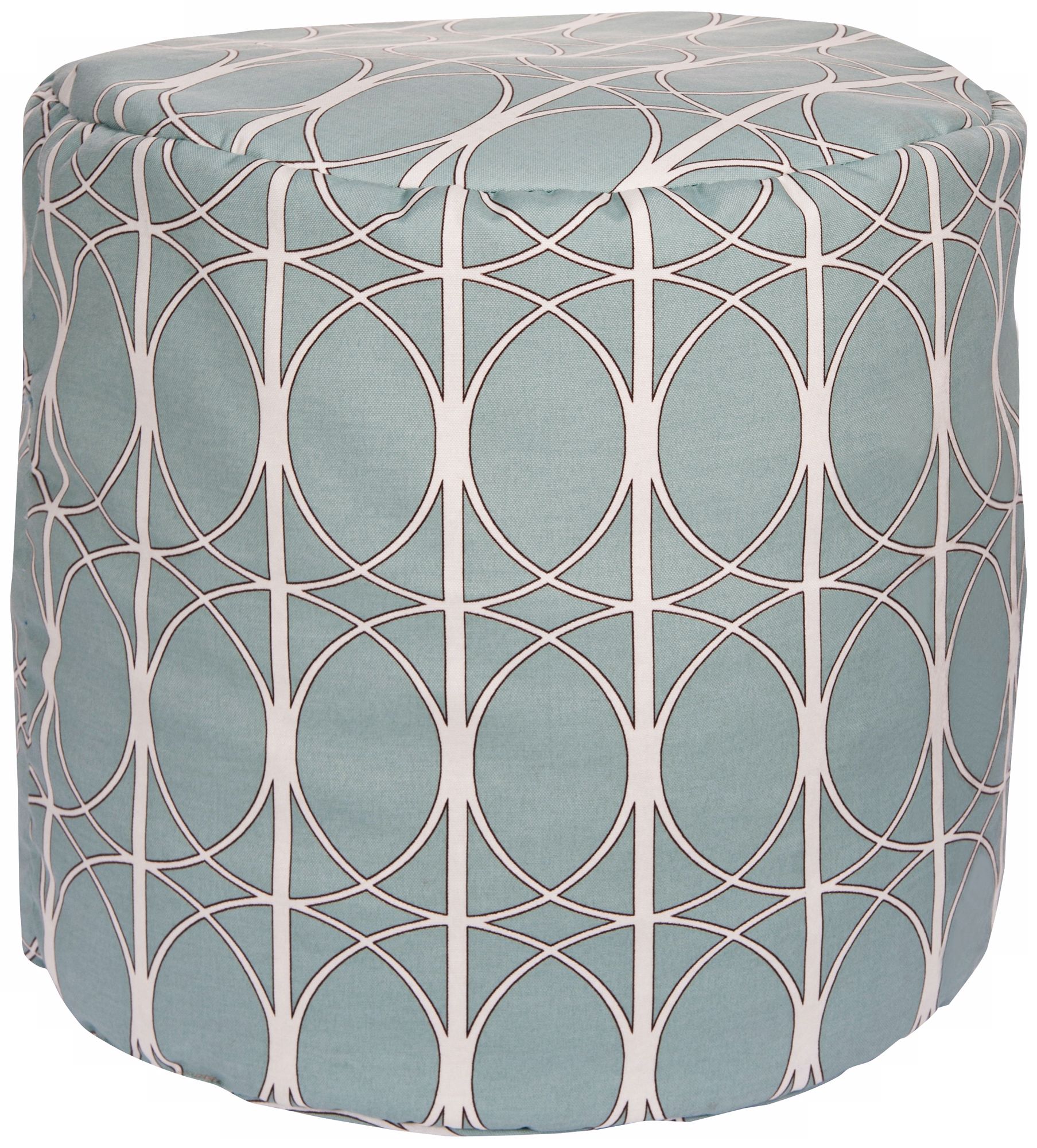 Blue Haze Circle Lattice Surya Pouf Ottoman