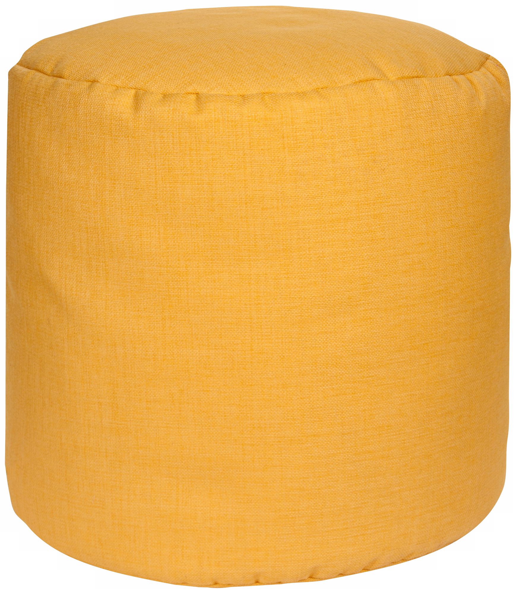 Sunshine Yellow Round Surya Pouf Ottoman