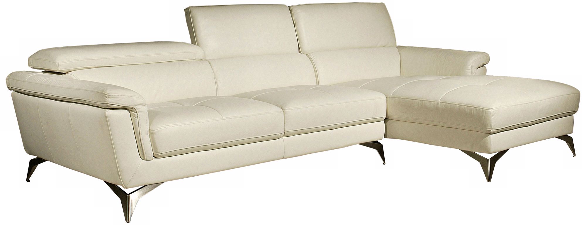 Elloise 2-Piece White Leather Sofa Set