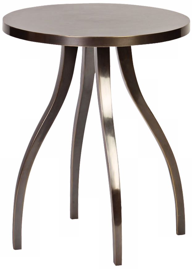 Cast Aluminum Round Side Table with Tapered Legs