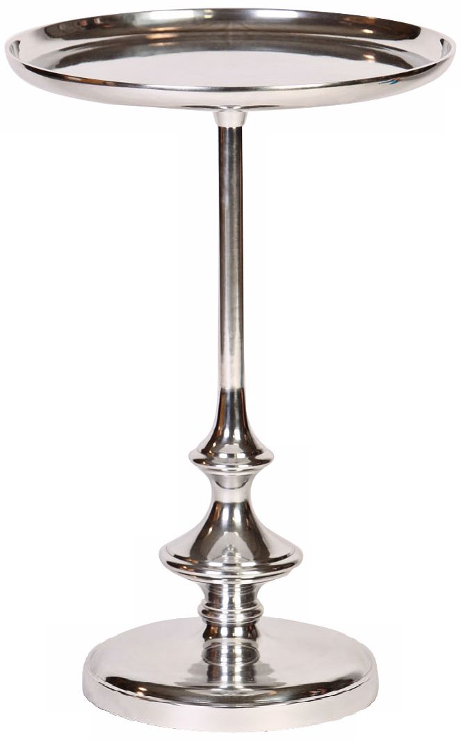Svelte Polished Nickel Round Accent Table