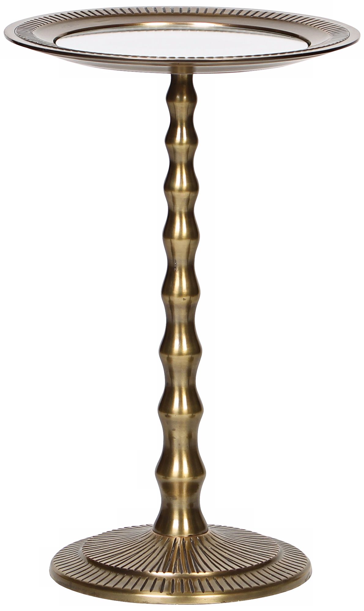 Cordon Turned and Tapered Antique Brass Accent Table