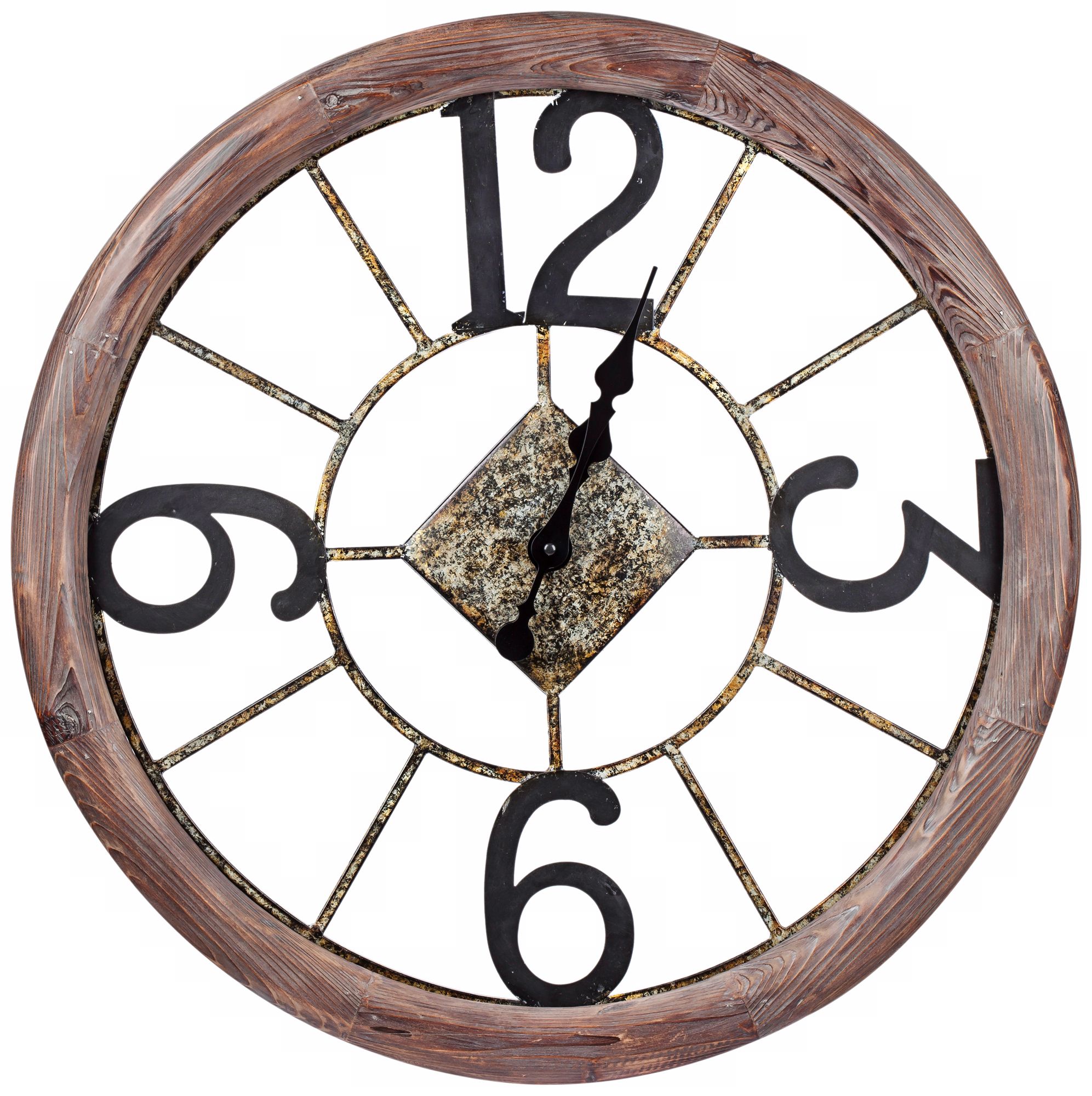 Cooper Classics Caravita 25"W Metal and Wood Wall Clock