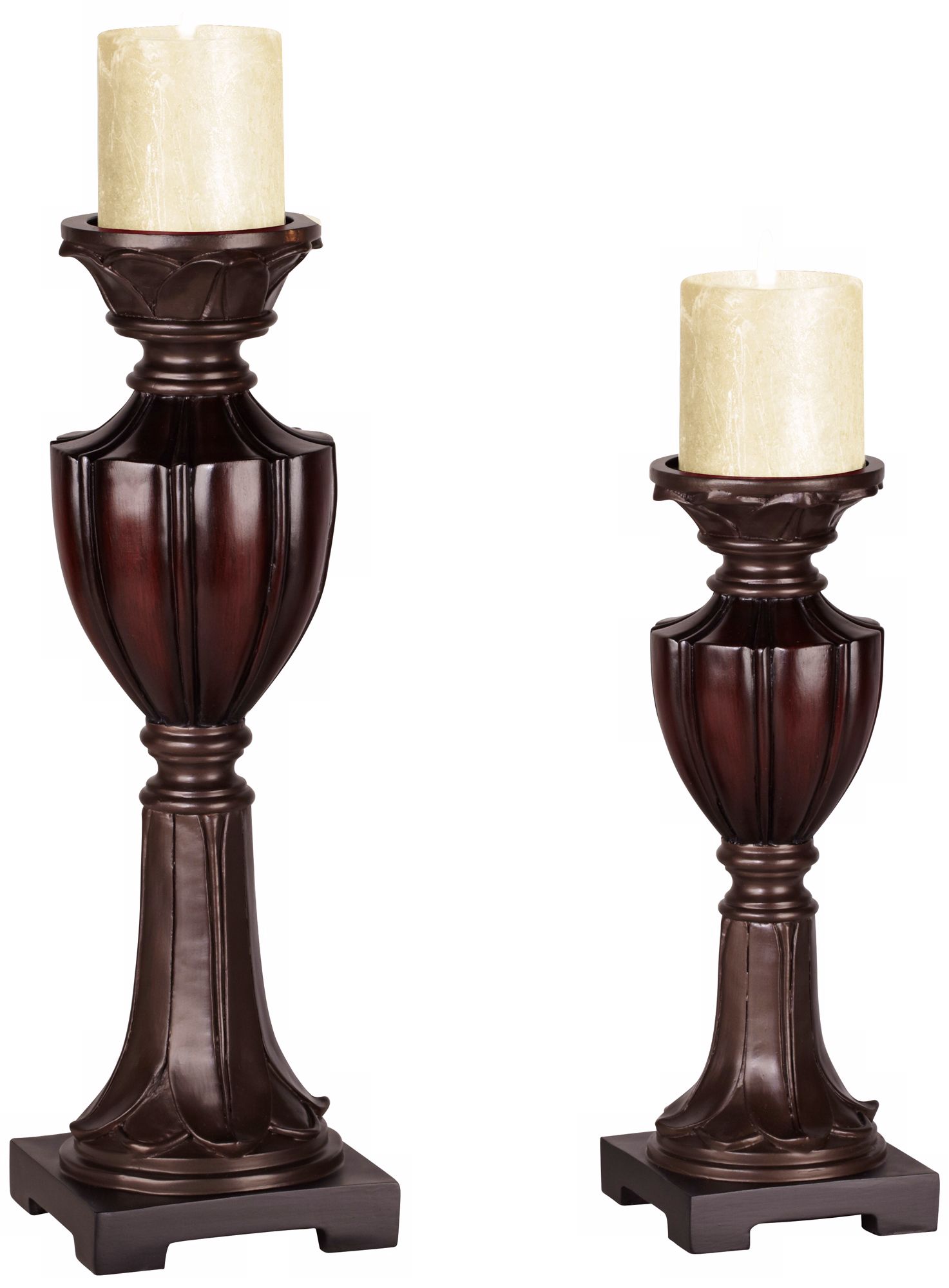 Set of 2 Emery Deep Bronze Candle Holders